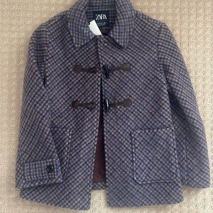 Plaid duffel coat Zara. nwt